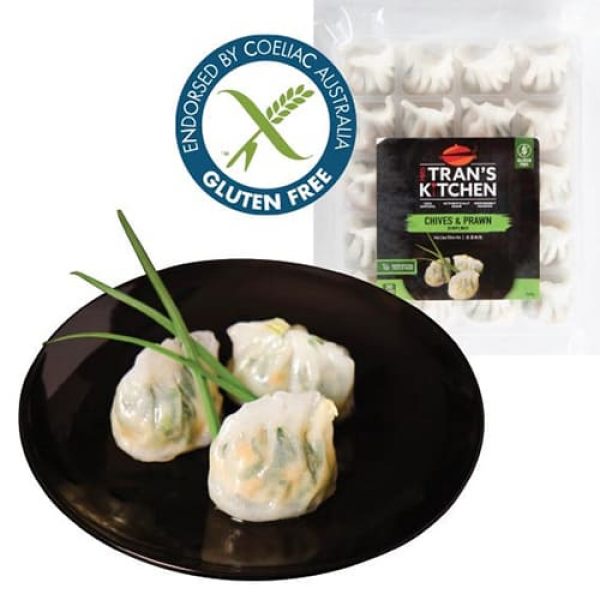 Mrs Trans Kitchen Chives & Prawn Dumplings (GF) 500g available at The Prickly Pineapple