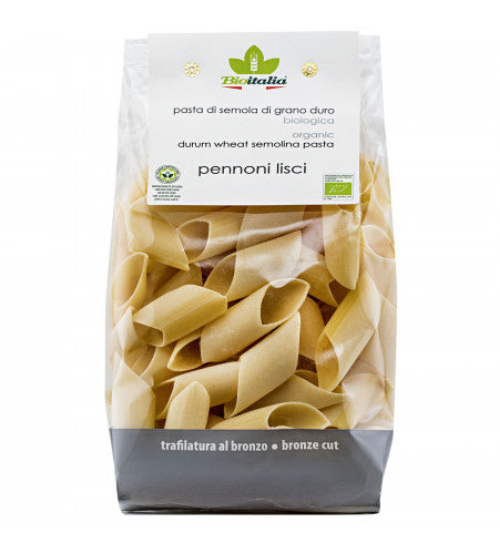 Bioitalia Organic Durum Wheat Semolina Pennoni lisci Pasta 500g available at The Prickly Pineapple