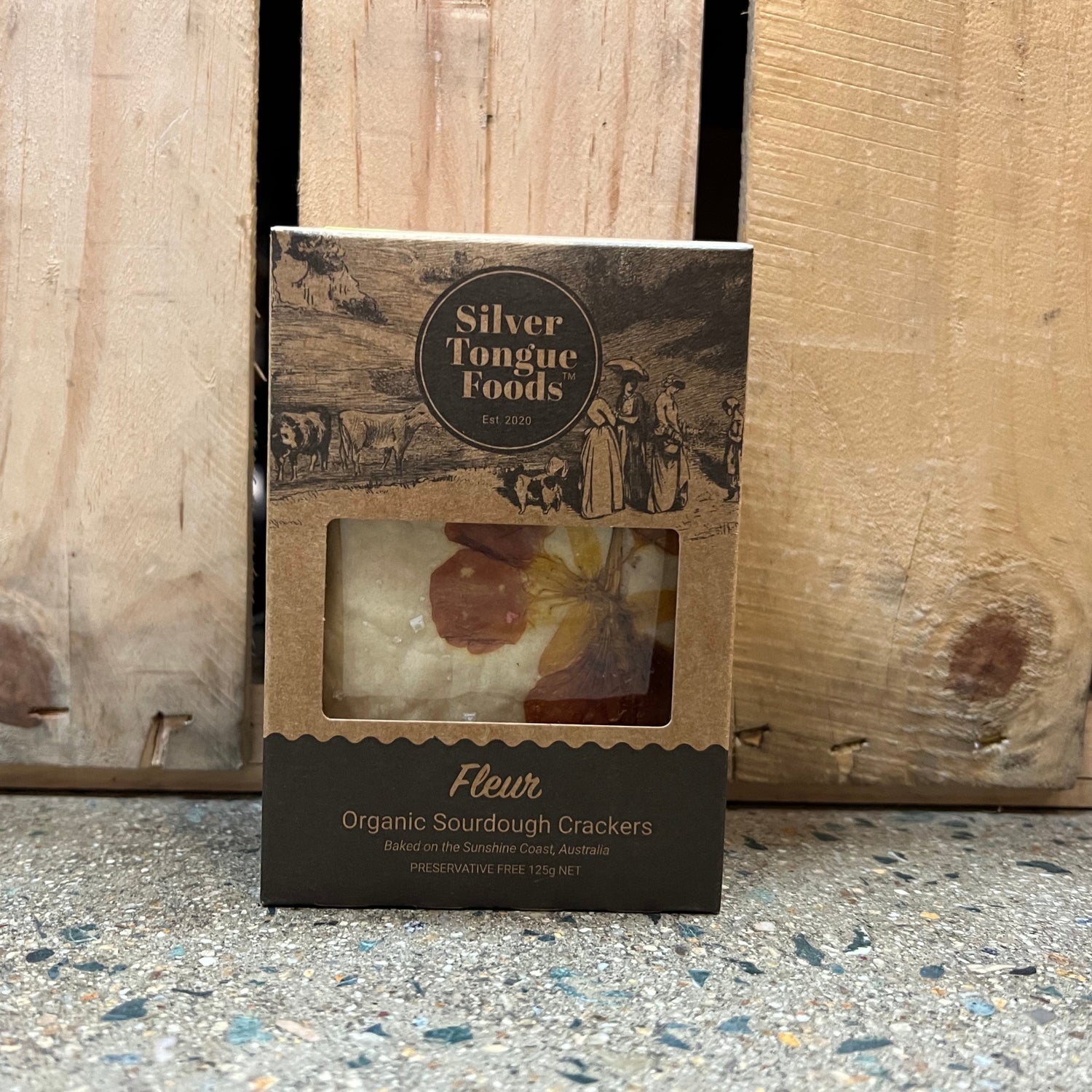 Silver Tongue Foods Organic Sourdough Cracker Fleur 125g available at The Prickly Pineapple