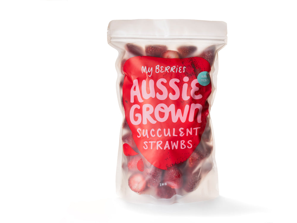My Berries Frozen Succulent Strawberries 1kg available at The Prickly Pineapple