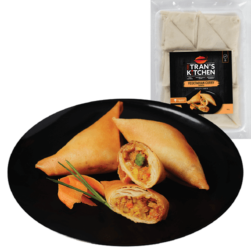 Mrs Trans Kitchen Vegetarian Curry Samosas available at The Prickly Pineapple