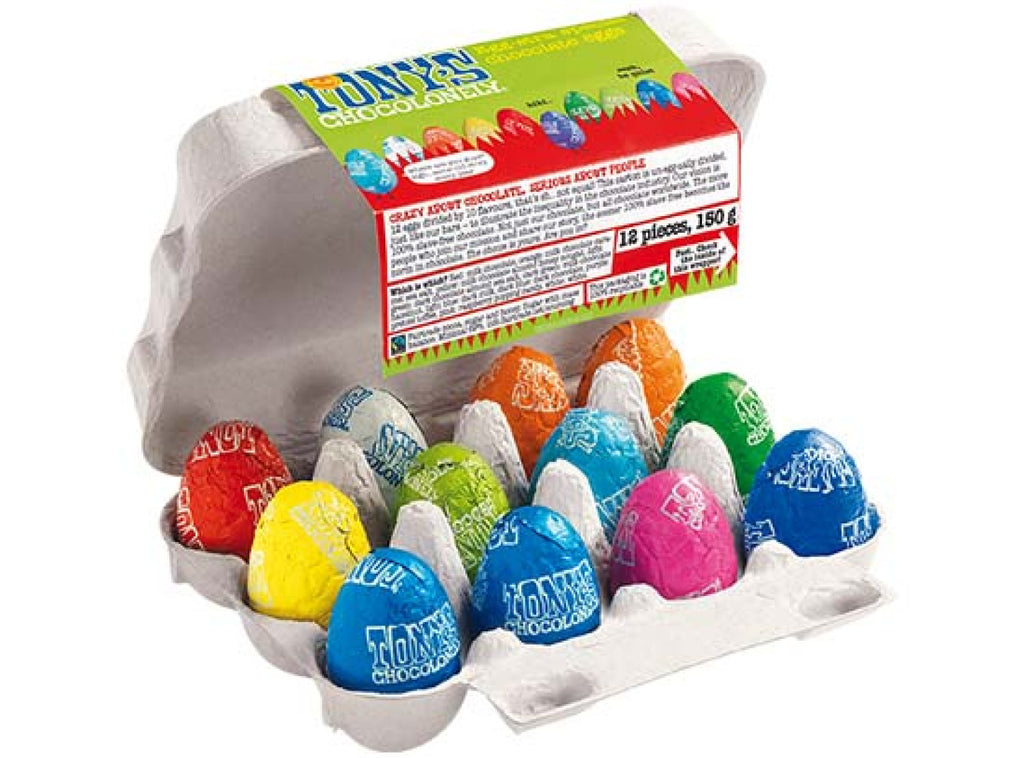 Tony's Chocolonely Egg-stra special chocolate eggs carton available at The Prickly Pineapple