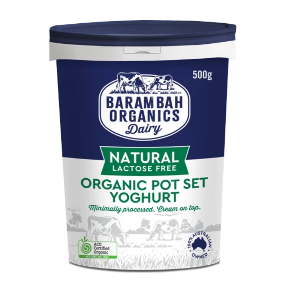 Barambah Organics Natural Lactose Free Yoghurt 500g available at The Prickly Pineapple