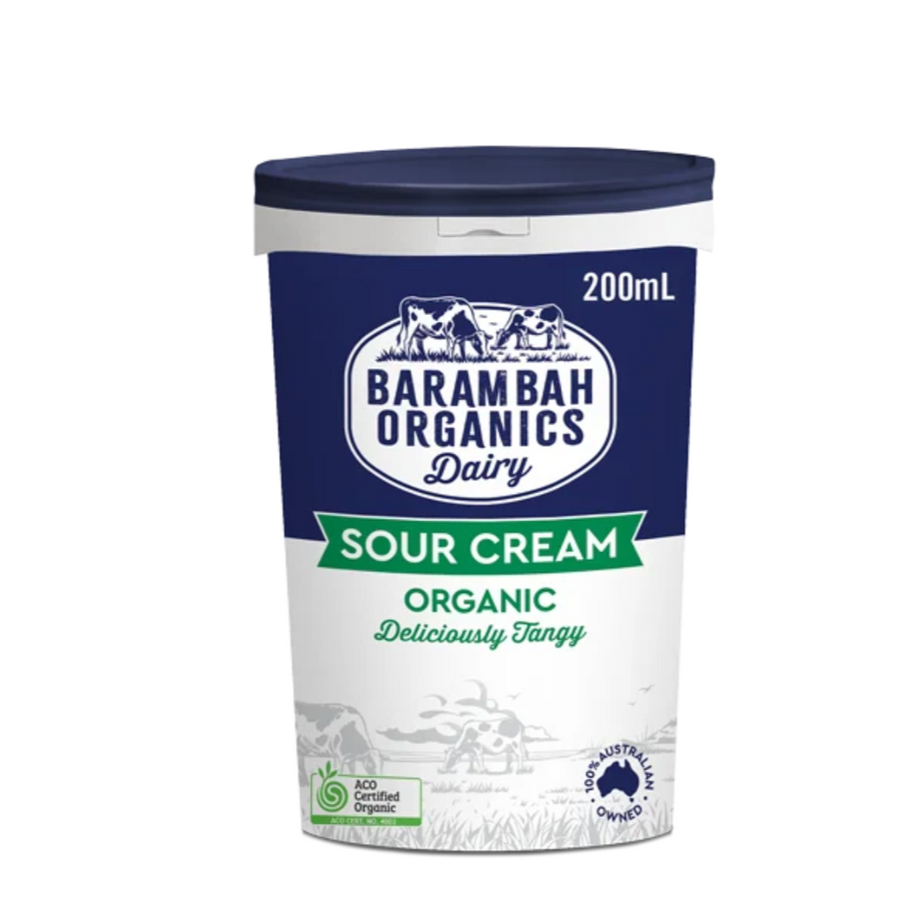 Barambah Organics Sour Cream 200g available at The Prickly Pineapple