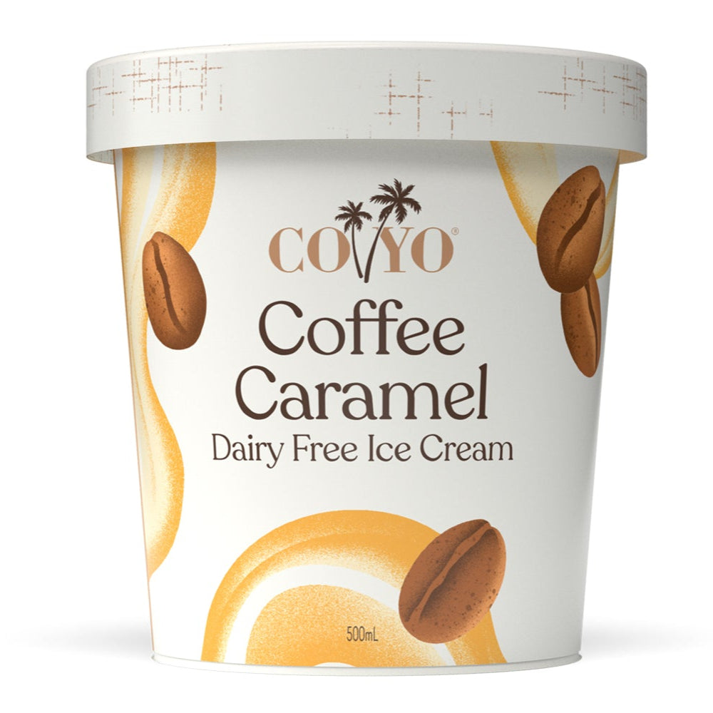 Coyo Organic Dairy Free Icecream Coffee Caramel 500ml available at The Prickly Pineapple