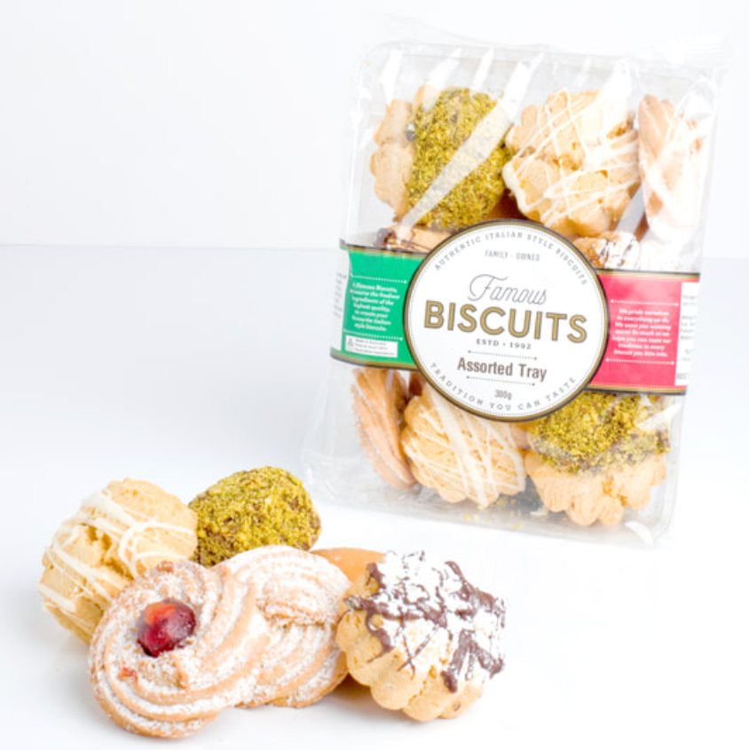Famous Biscuits Assorted Tray 150g available at The Prickly Pineapple