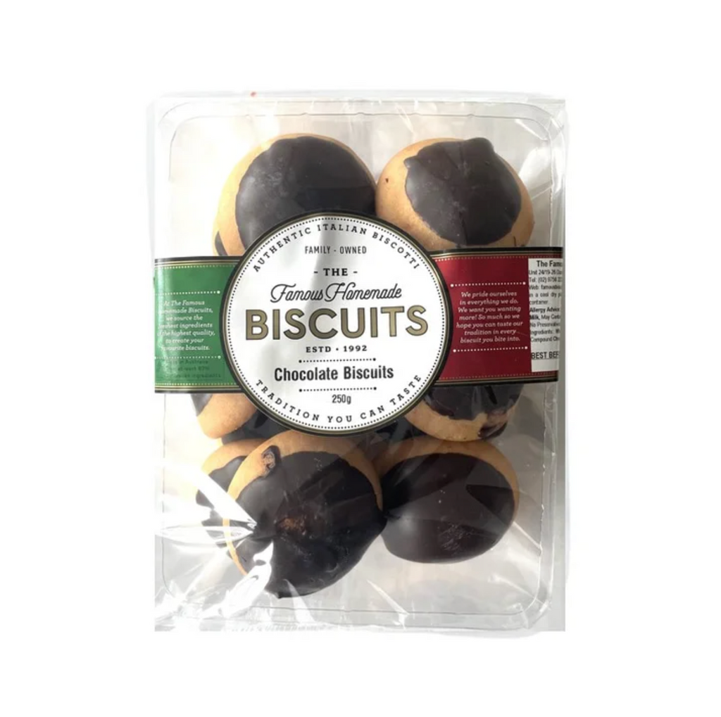 Famous Biscuits Chocolate Biscuits 250g available at The Prickly Pineapple