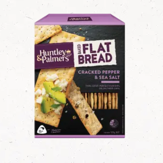 H&P Baked Flatbread Cracked Pepper & Sea Salt 125g available at The Prickly Pineapple