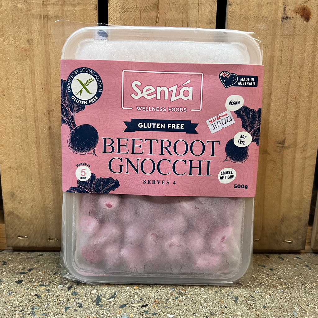 Senza Wellness Foods Beetroot Gnocchi GF 500g available at The Prickly Pineapple