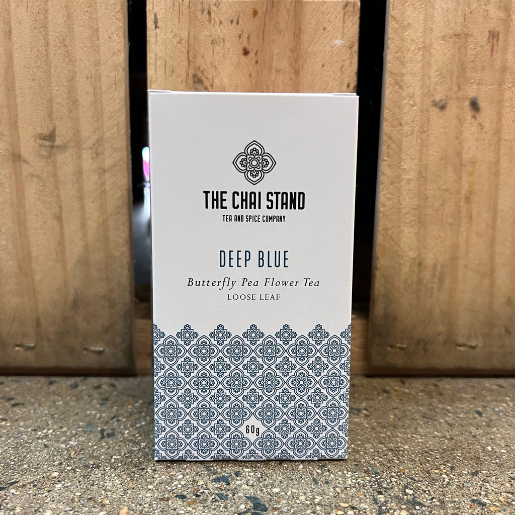 The Chai Stand Deep Blue - Butterfly Pea Flower Loose Leaf Tea 60g available at The Prickly Pineapple