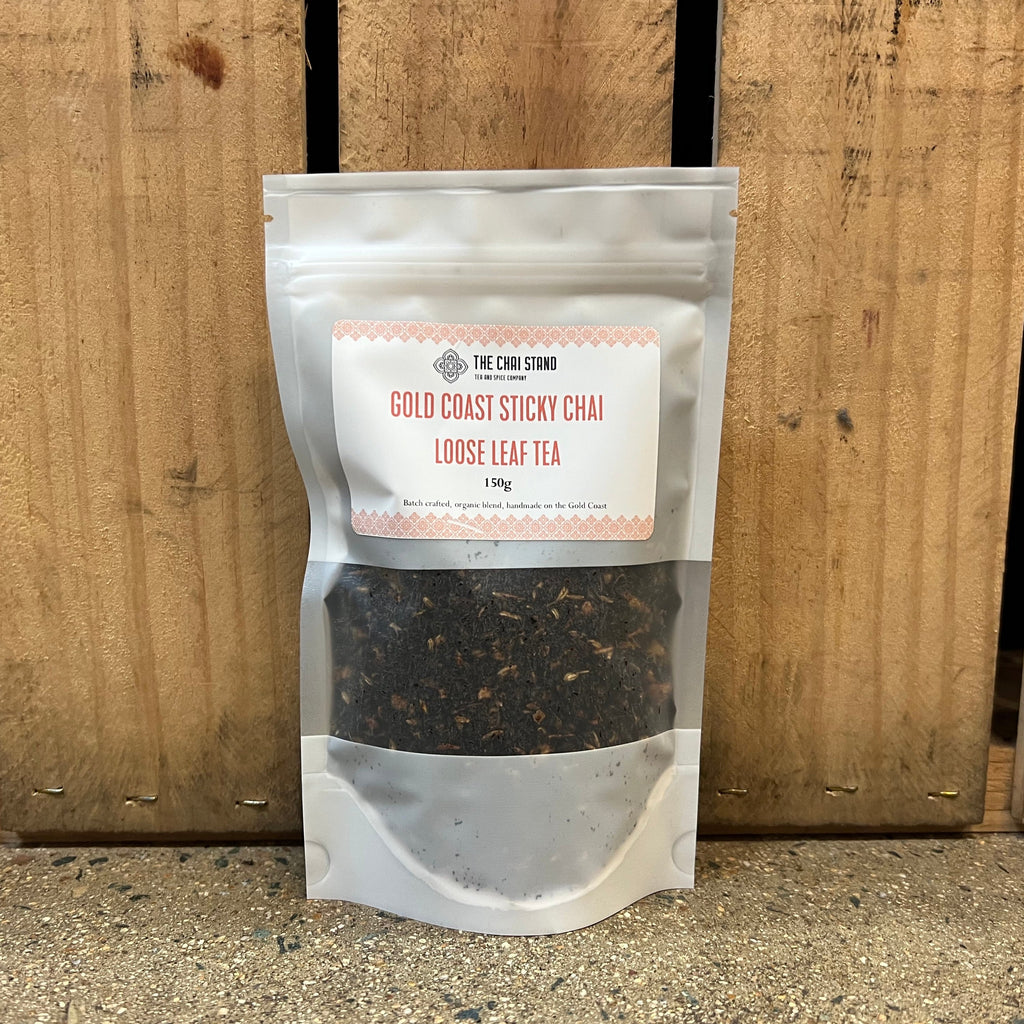The Chai Stand Gold Coast Sticky Chai 150g available at The Prickly Pineapple