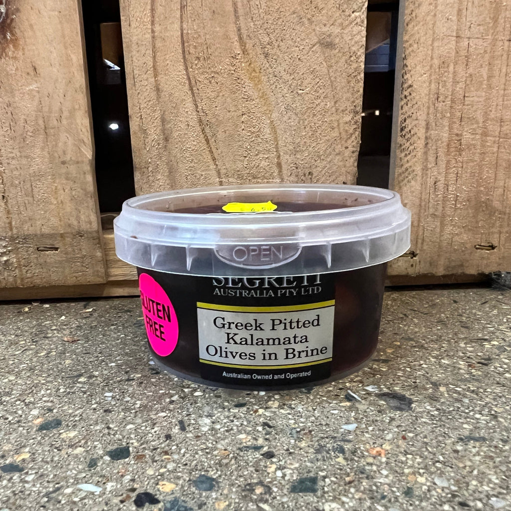 Segreti Greek Pitted Kalamata Olives in Brine 200g available at The Prickly Pineapple