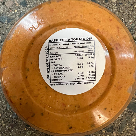 The Prickly Pineapple Basil, Feta & Sundried Tomato Dip 180g