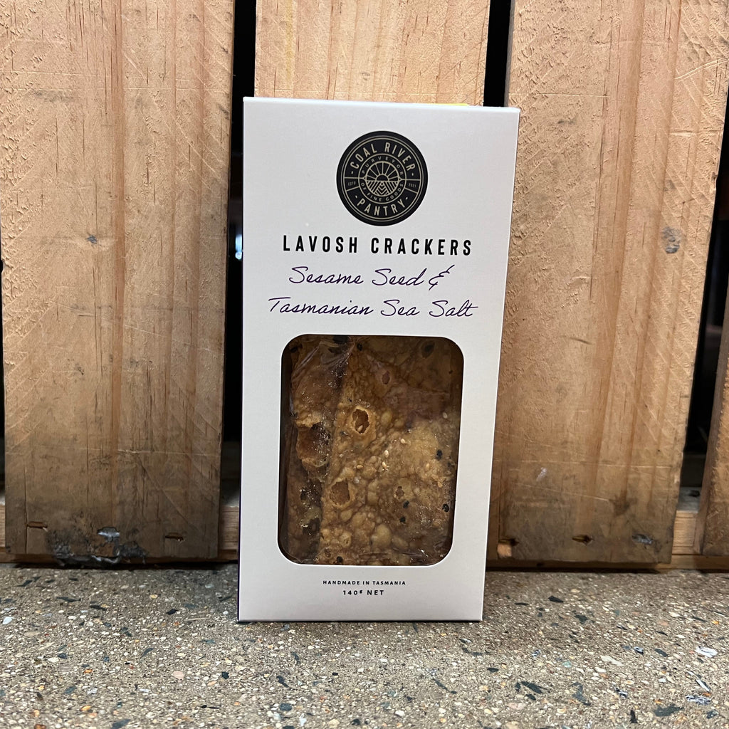 Coal River Pantry Lavosh Crackers Sesame Seed & Tasmanian Sea Salt 140g available at The Prickly Pineapple