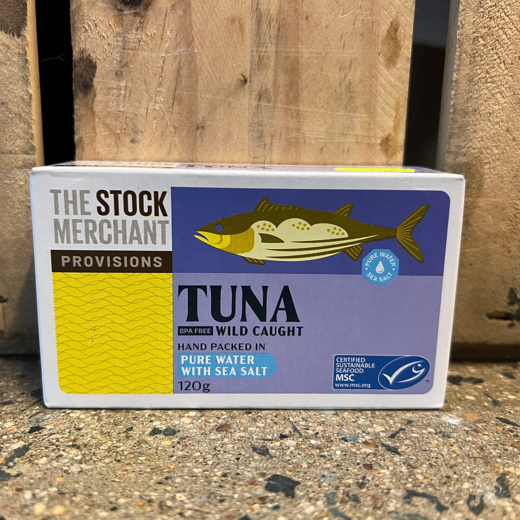 The Stock Merchant Tuna in Pure Water with Sea Salt 120g  available at The Prickly Pineapple