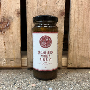 Australian Bush Spices Organic Lemon Myrtle & Mango Jam 300g available at The Prickly Pineapple