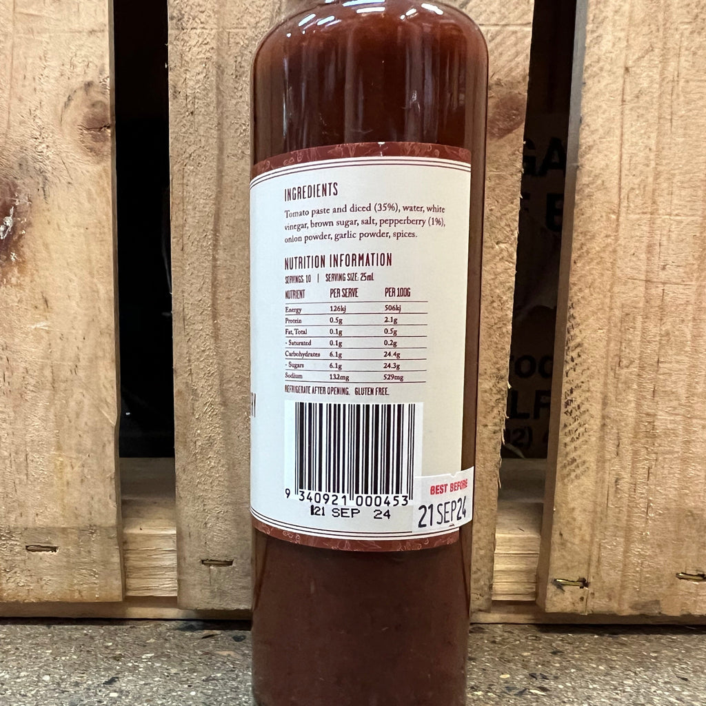 Australian Bush Spices Tomato Sauce with Pepperberry 250ml available at The Prickly Pineapple