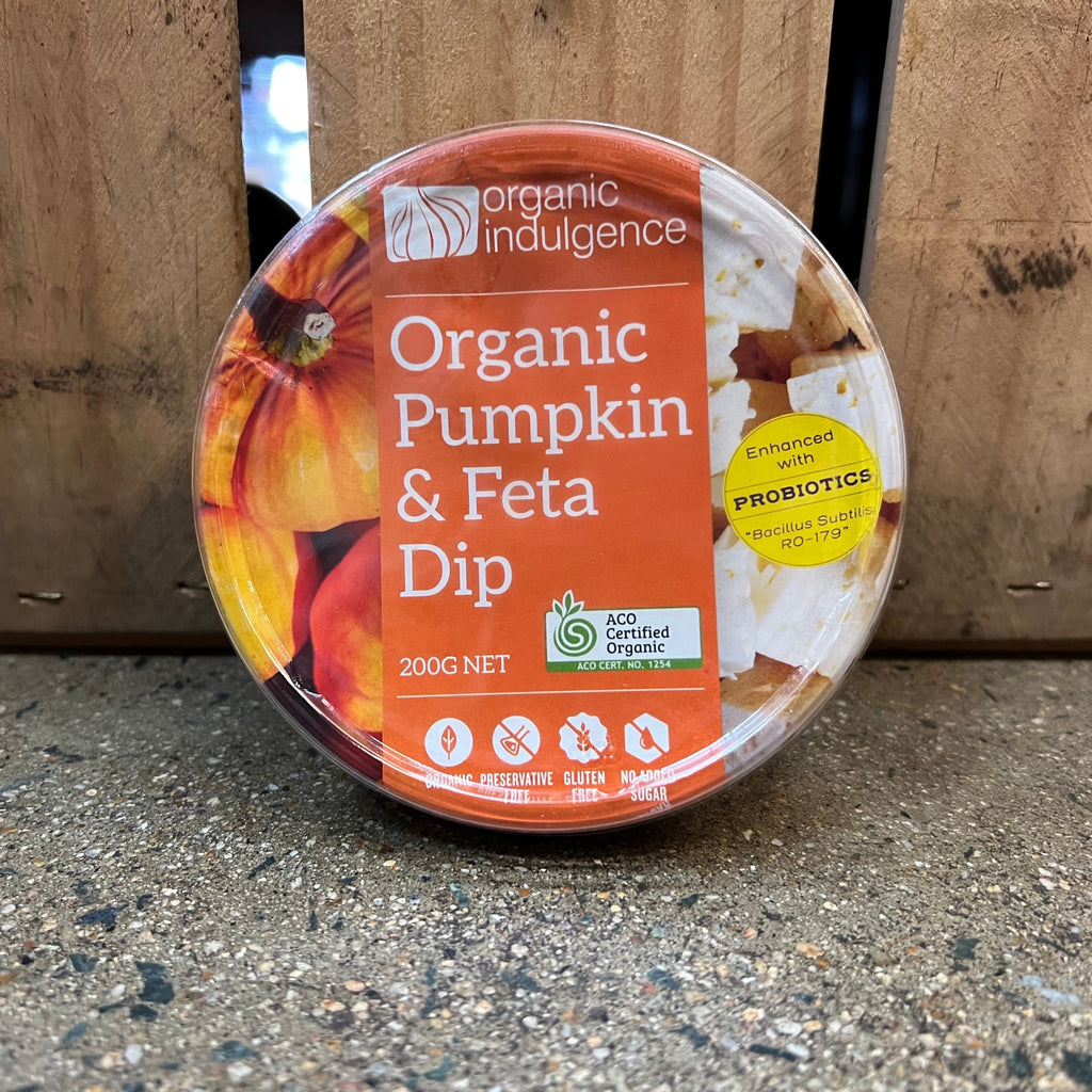 Organic Indulgence Dip Varieties 200g pumkpin & feta dip available at The Prickly Pineapple