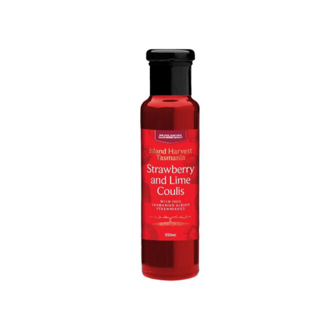 Island Harvest Tasmania Strawberry & Lime Coulis 250ml available at The Prickly Pineapple
