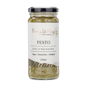 King Valley Fine Foods Sage & Macadamia Pesto 250ml available at The Prickly Pineapple