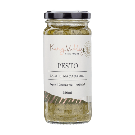 King Valley Fine Foods Sage & Macadamia Pesto 250ml available at The Prickly Pineapple