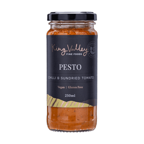 King Valley Fine Foods Chilli & Sundried Tomato Pesto 250ml available at The Prickly Pineapple
