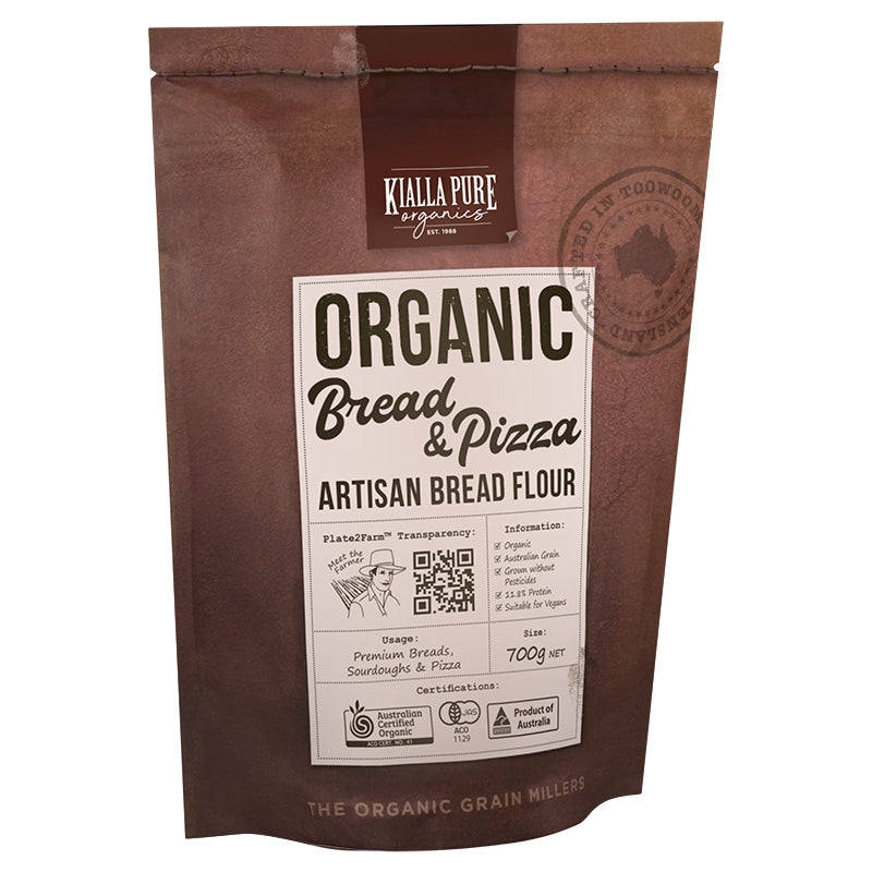 Kialla Pure Organics Organic Bread & Pizza Flour 700g available at The Prickly Pineapple