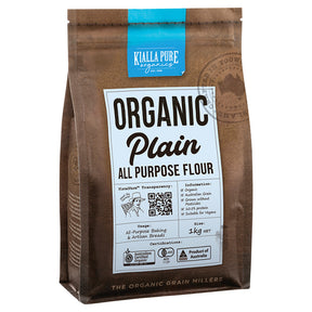 Kialla Pure Organics Organic Unbleached Plain Flour 1kg available at The Prickly Pineapple
