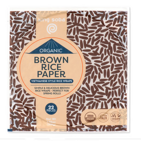 King Soba Organic Brown Rice Paper Spring Roll Wraps (22) available at The Prickly Pineapple