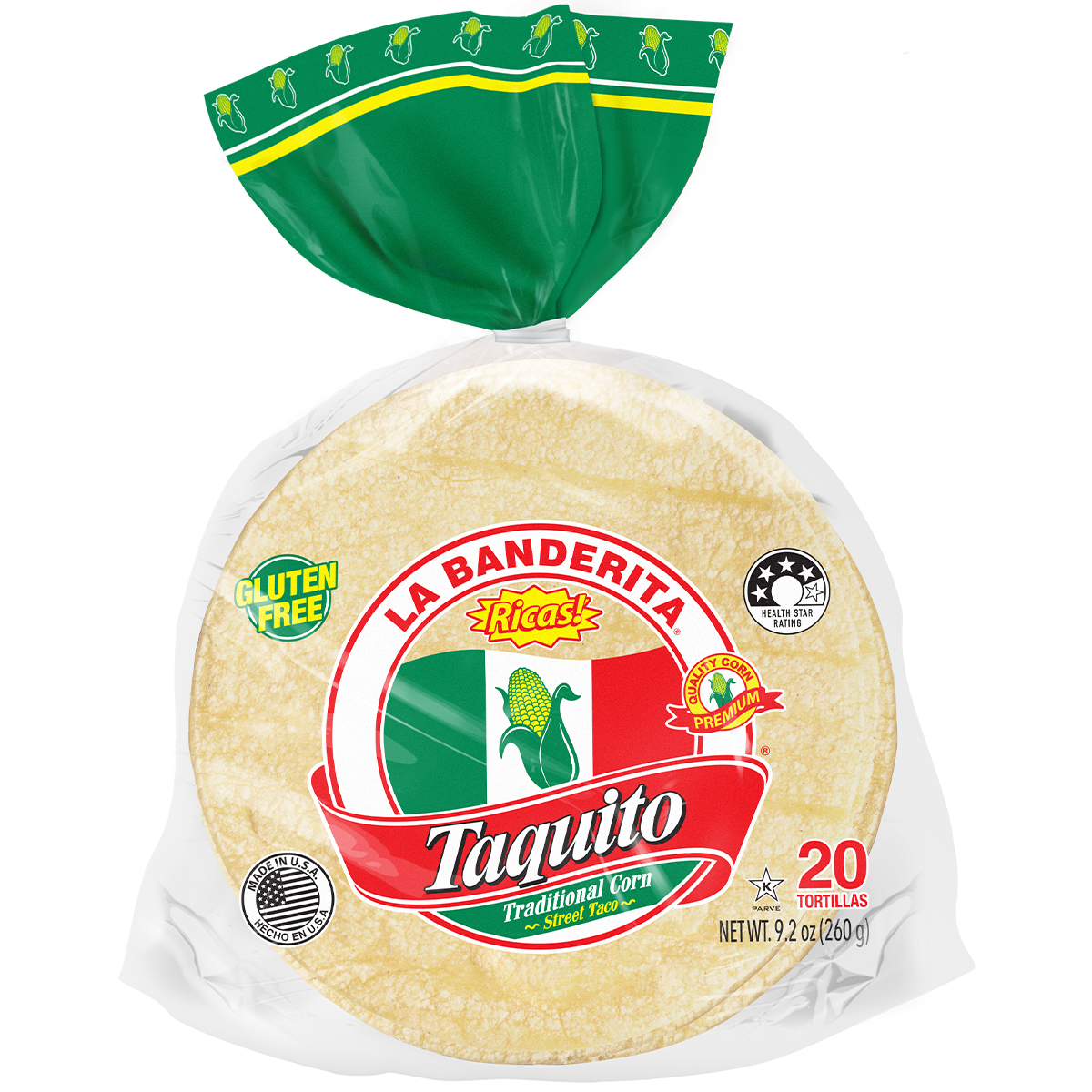 La Banderita Corn Tortillas Taquito GF (20) 260g available at The Prickly Pineapple