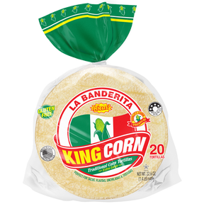 La Banderita King Corn Tortillas Taquito GF (20) 640g available at The Prickly Pineapple