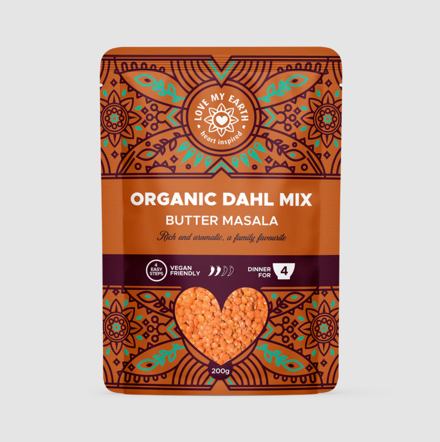 Love My Earth Organic Dahl Mix Butter Masala 200g available at The Prickly Pineapple