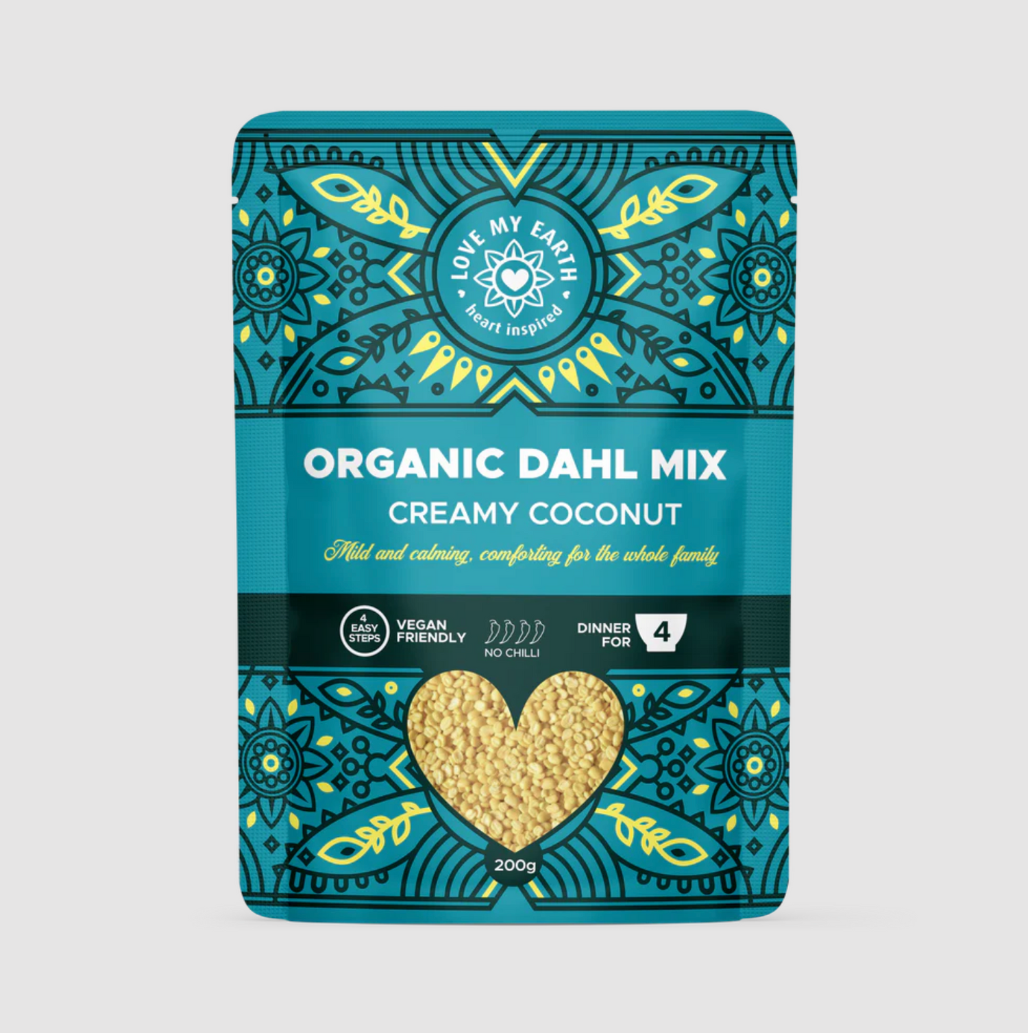 Love My Earth Organic Dahl Mix Creamy Coconut Masala 200g available at The Prickly Pineapple
