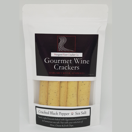 Margaret River Gourmet Wine Cracker Cracked Pepper & Sea Salt 110g available at The Prickly Pineapple
