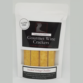 Margaret River Gourmet Wine Cracker Smoked Vintage Cheddar (GF) 110g available at The Prickly Pineapple