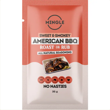 Mingle American BBQ Roast Or Rub 35g available at The Prickly Pineapple