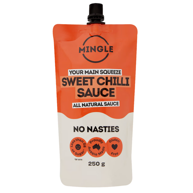 Mingle Better Sweet Chilli Sauce Pouch 250g available at The Prickly Pineapple