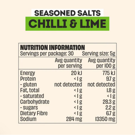 Mingle Chilli & Lime Salt Seasoning 50g available at The Prickly Pineapple