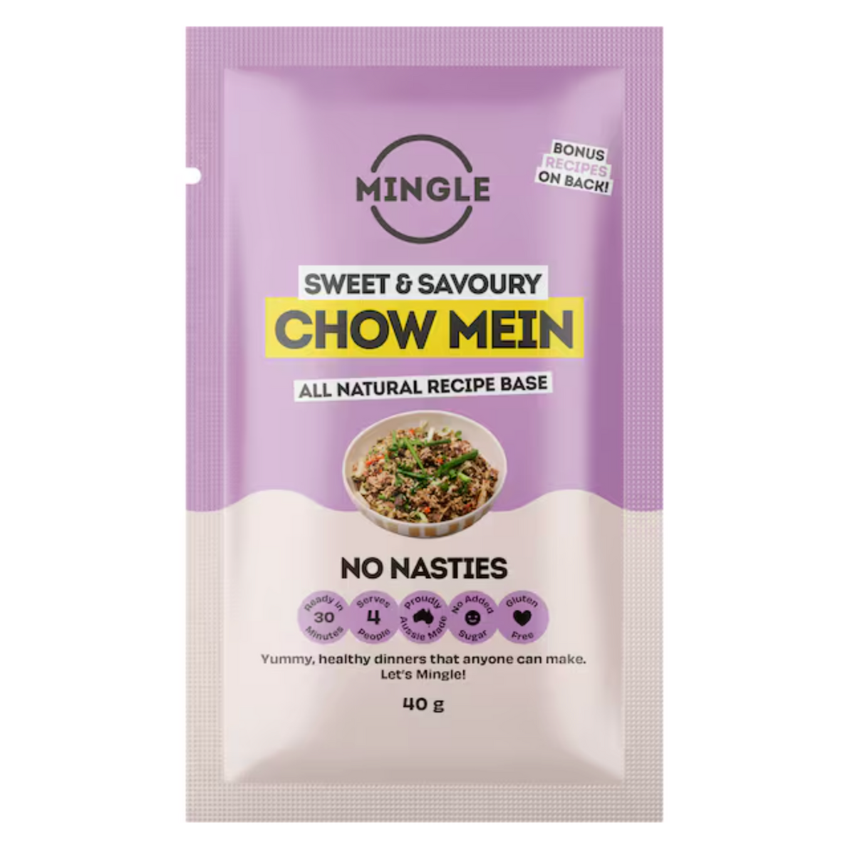 Mingle Chow Mein 30g available at The Prickly Pineapple