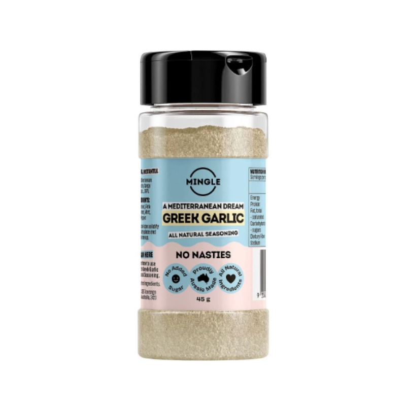 Mingle Greek Garlic Seasoning 45g available at The Prickly Pineapple
