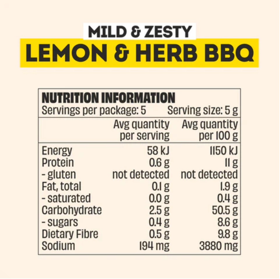 Mingle Lemon & Herb BBQ Rub Mild & Zesty 25g available at The Prickly Pineapple