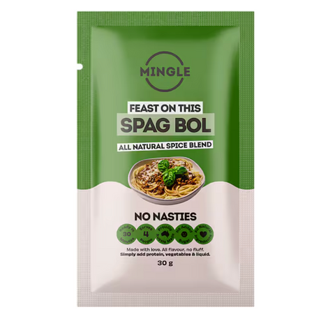 Mingle Seasoning Spag Bol 30g available at The Prickly Pineapple