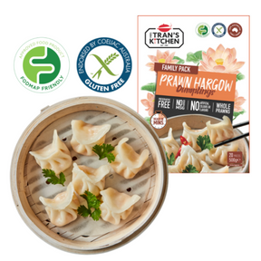 Mrs Trans Kitchen Prawn Ha Gao Dumplings (GF) 500g available at The Prickly Pineapple