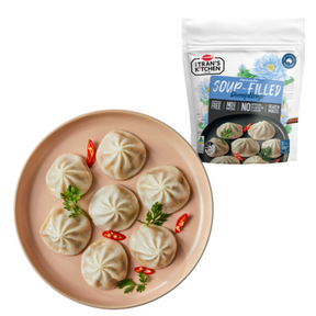 Mrs Trans Kitchen Soup Filled Dumplings (Xiao Long Bao) 500g available at The Prickly Pineapple