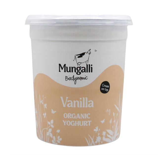 Mungalli Creek Dairy Organic Vanilla Natural Yoghurt 1kg available at The Prickly Pineapple