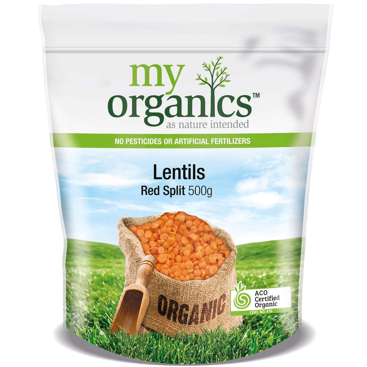 My Organics Red Spilt Lentils 500g available at The Prickly Pineapple