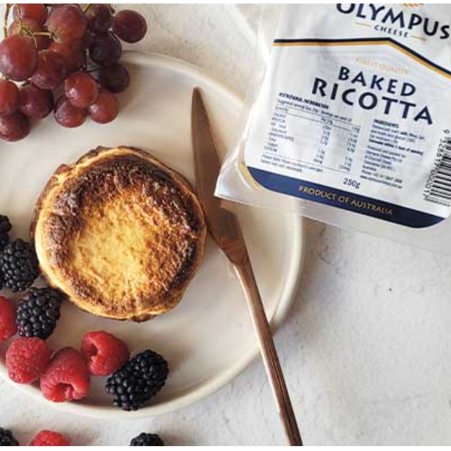 Olympus Cheese Baked Ricotta 200g available at The Prickly Pineapple