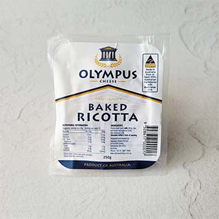 Olympus Cheese Baked Ricotta 200g available at The Prickly Pineapple