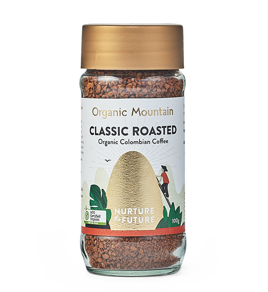 Organic Mountain Classic Roasted Coffee 100g available at The Prickly Pineapple