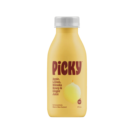 Picky Apple, Lemon, Mānuka Honey & Ginger Juice 350ml available at The Prickly Pineapple